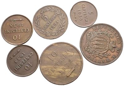 Monete di San Marino, Vecchia monetazione (1864-1938), Lotto di 6 monete da 10 e 5 centesimi