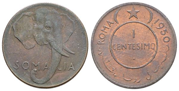 SOMALIA. A.F.I.S. (1950-1960). 1 centesimo 1950. Cu. 2,95gr; Gig.5. FDC