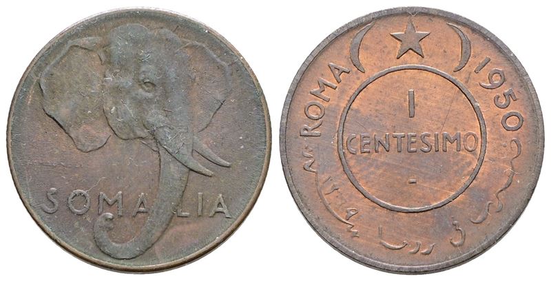 Somalia, A.F.I.S., 1 centesimo 1950, Cu. 2,95g; Gig. 5
