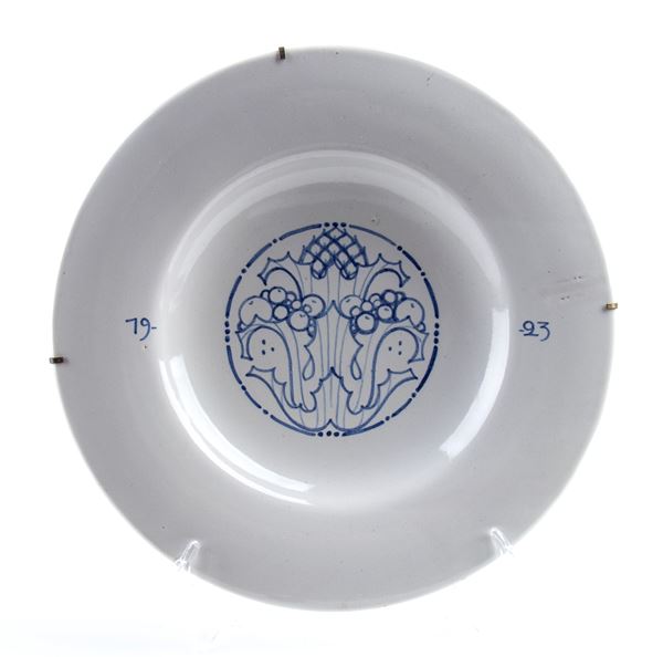 ALEANDRO TERZI - Piatto con decorazione floreale