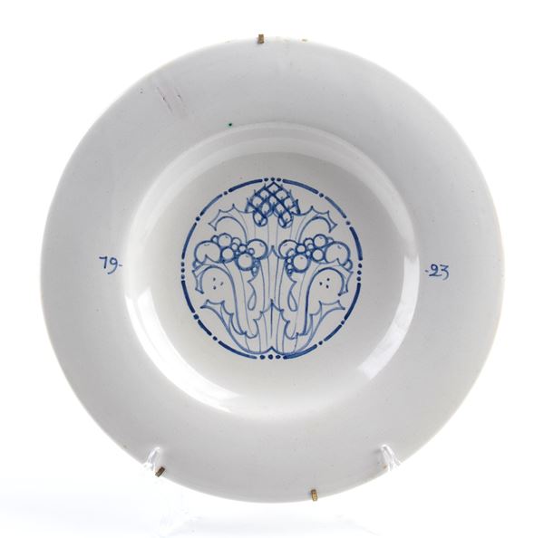 ALEARDO TERZI - Piatto con decorazione floreale