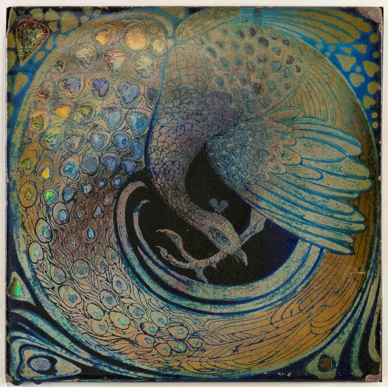 Piastrella con pavone