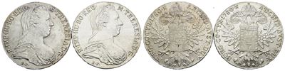 Monete di Maria Teresa d'Austria, Lotto di 2 talleri, 1780