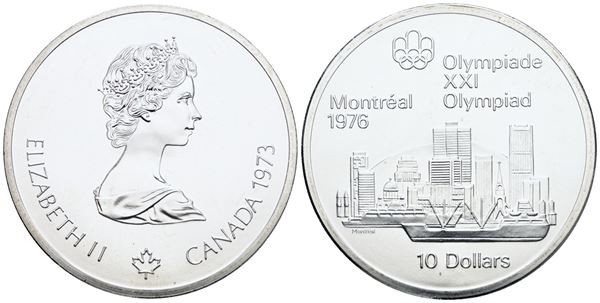CANADA. 10 dollari 1973 "Olimpiadi Montreal". Ag; 48,6gr; FDC
