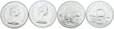 Monete canadesi, Lotto di 2 monete da 1 dollaro 1979 e 1980, Elisabetta II
