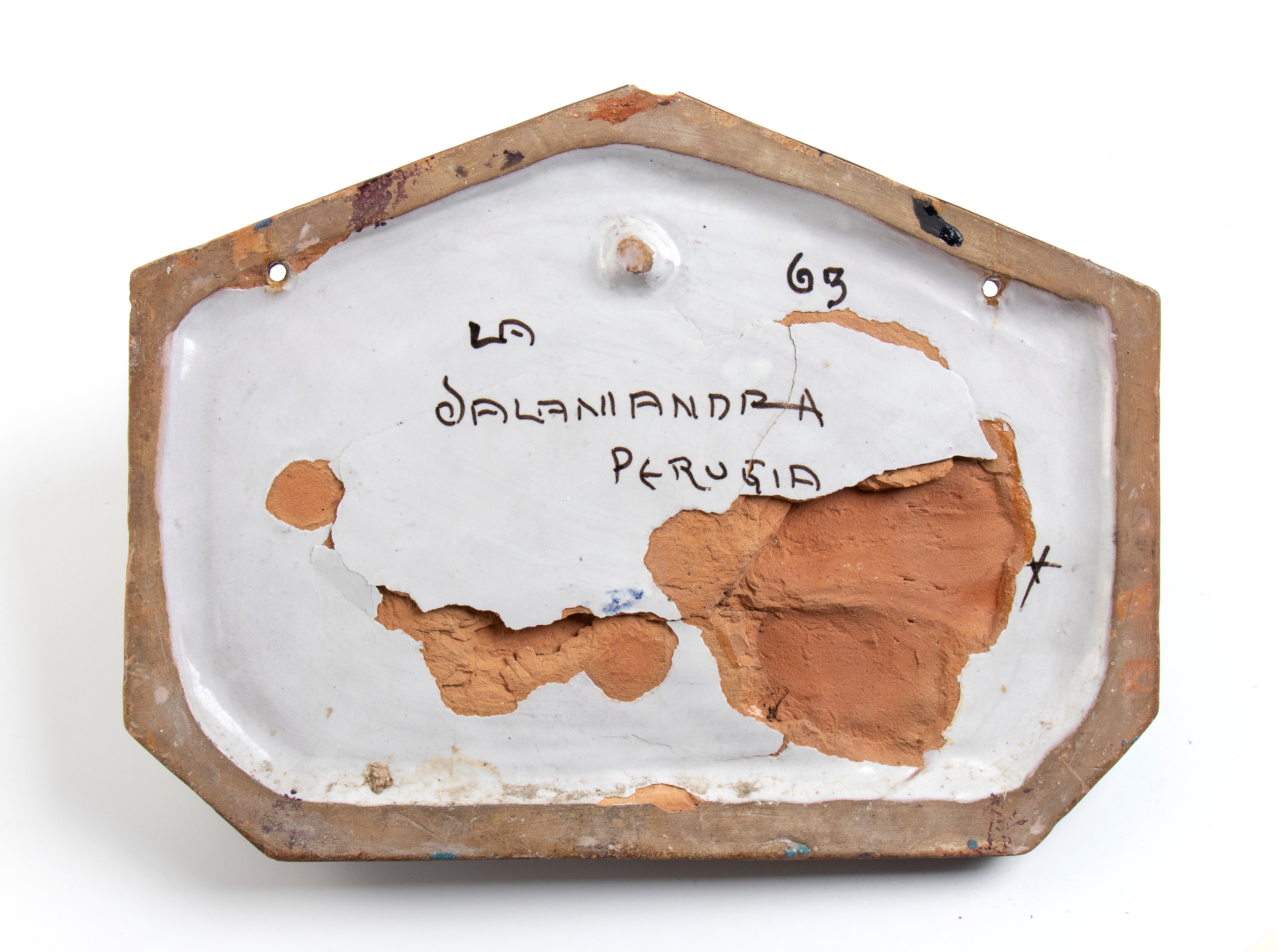 Manifattura la Salamandra - Fioriera con maschera, ceramica
