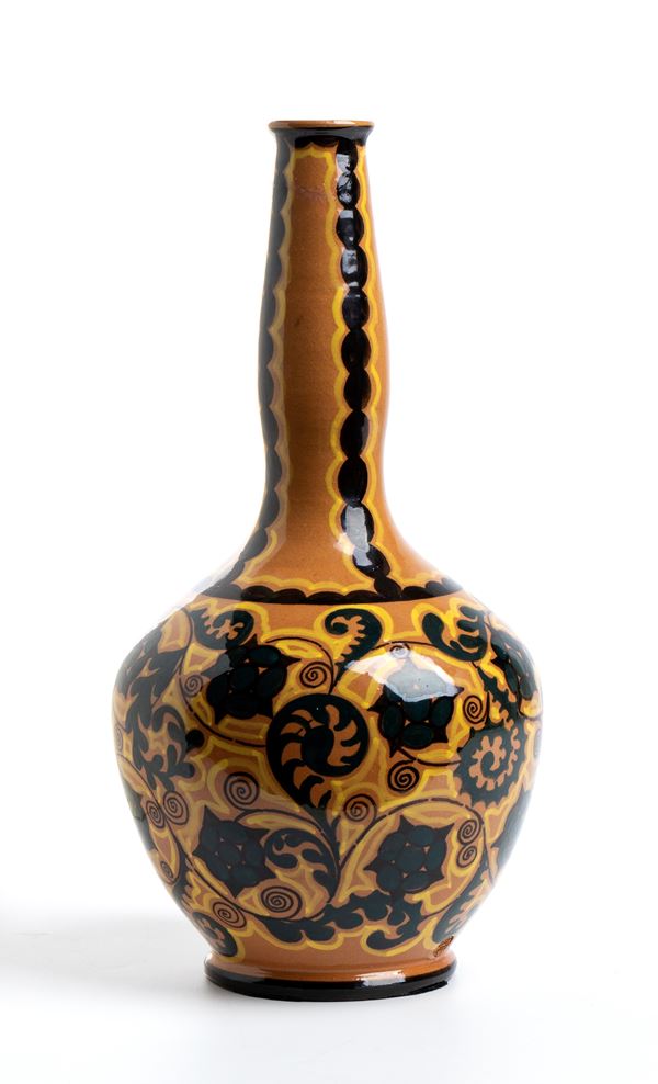 MANIFATTURA LA SALAMANDRA - Flower-decorated soliflore vase