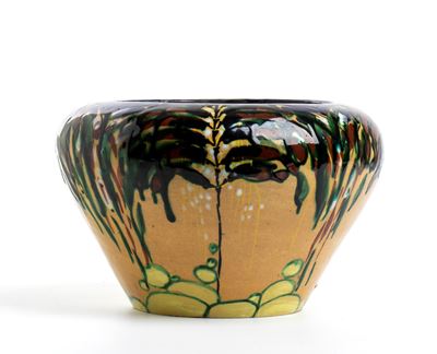 Cachepot con decorazione floreale in ceramica
