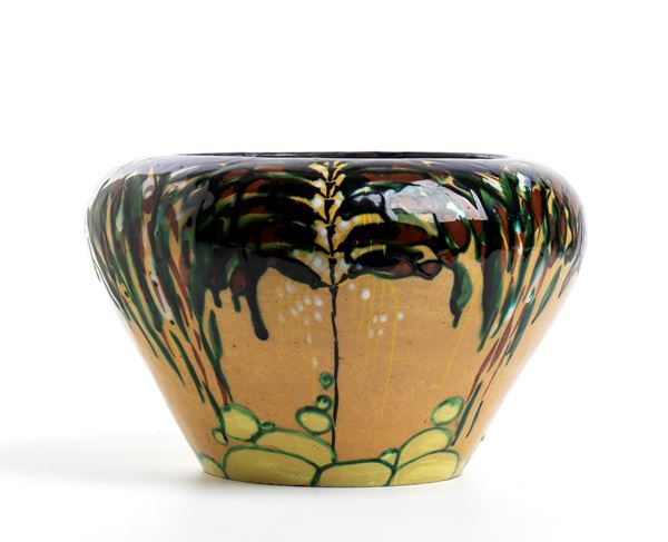 FERRUCCIO PALAZZI - Cachepot with floral decoration