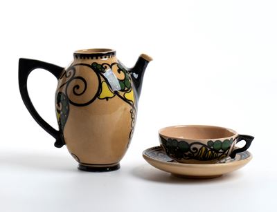 Servizio singolo da caffè, ceramica