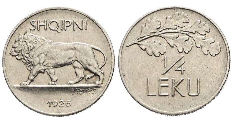 ALBANIA. 1/4 lek 1926. Ni; 4gr; KM 3; Q.FDC