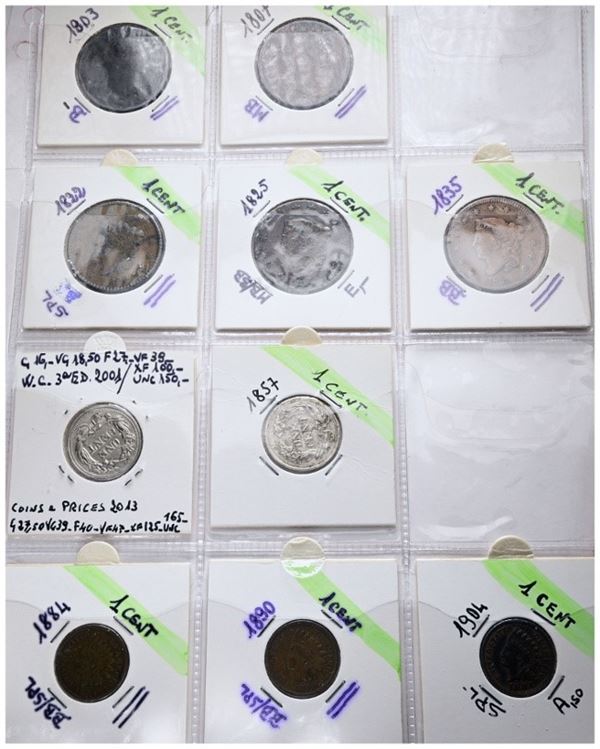 USA. Lotto di 10 monete. Metalli, nominali, date e conservazioni varie.