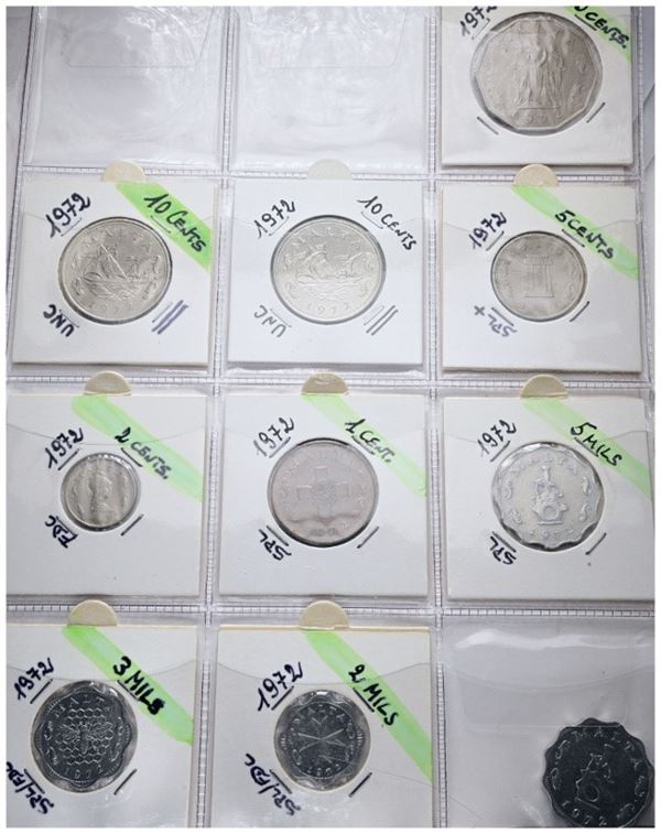 MALTA.  Lotto di 10 monete. Metalli, nominali, date e conservazioni varie.