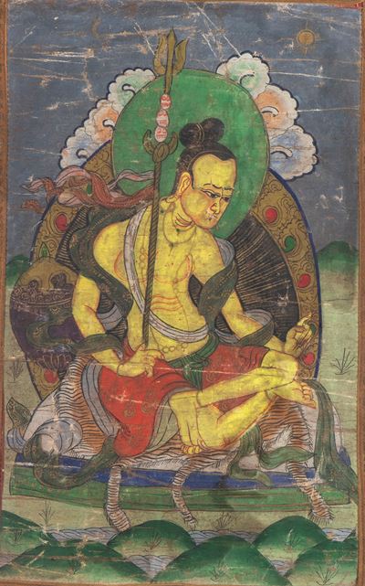 Thangka su tela, rappresentazione di Guru Nyima Ozer, Bhutan, fine XIX secolo