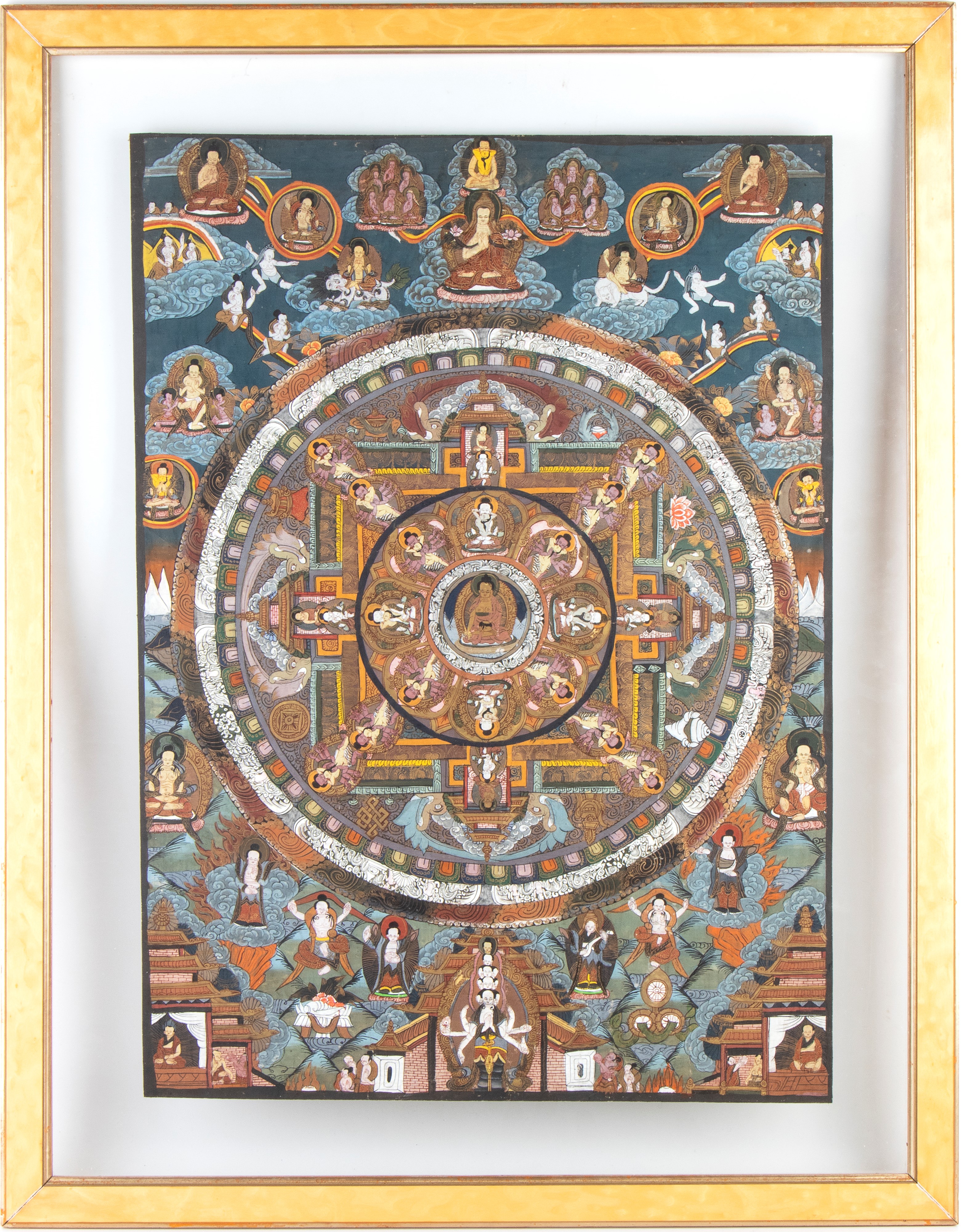 Thangka su seta, Mandala, Tibet, XX secolo