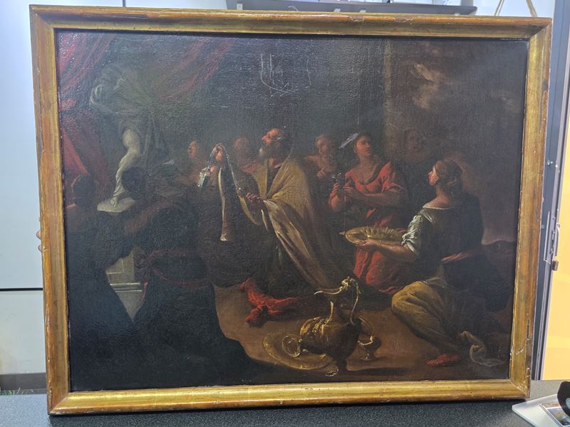 Lorenzo De Caro - Il giudizio di Salomone, olio su tela