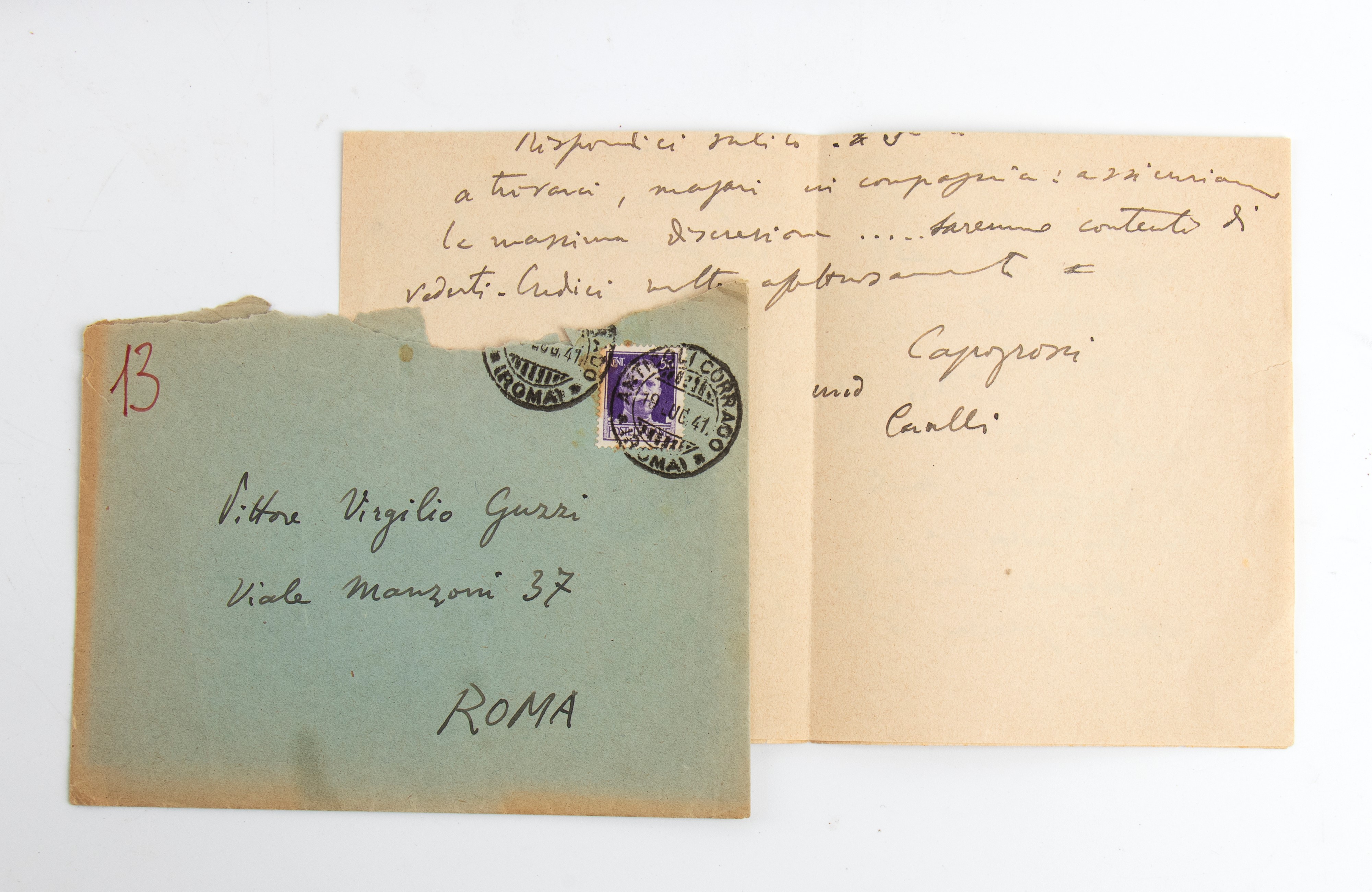 CAPOGROSSI a Virgilio Guzzi