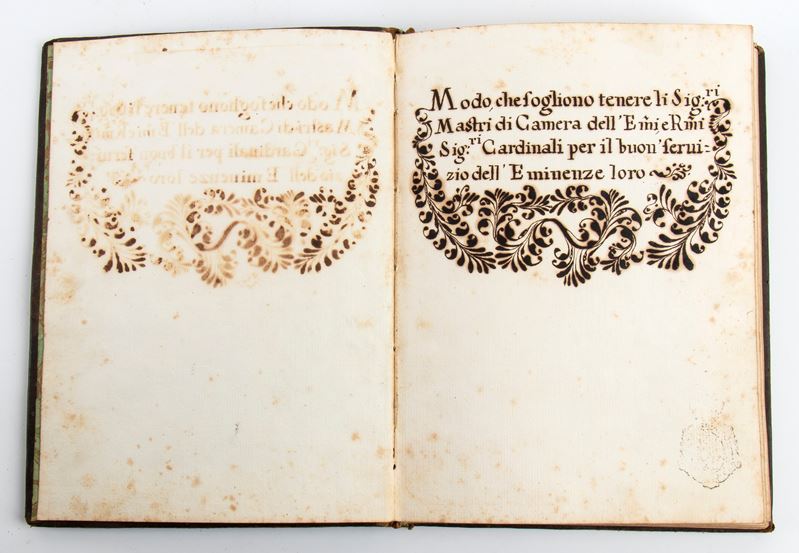 MANOSCRITTO Modo, che sogliono tenere li signori maestri di Camera dell’Emi. E R.mi Signori cardi...