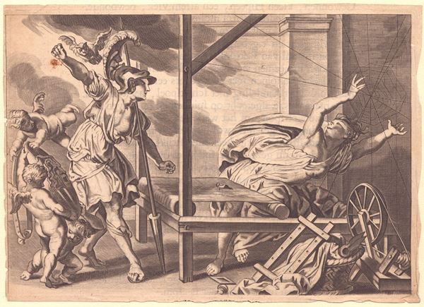 Crispijn de Passe I - Atena trasforma Aracne in un ragno