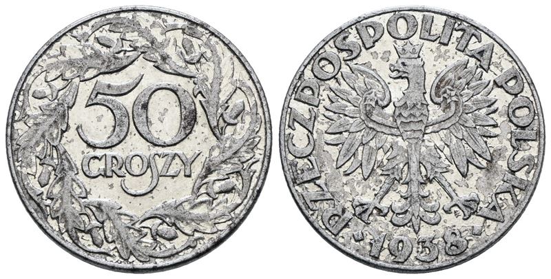 Polonia, 50 groszy, 1938, Fe, 5gr, Y 38