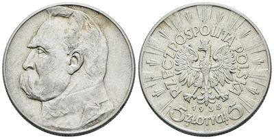 Polonia, 5 Zlotych 1935, Ag, 11 gr