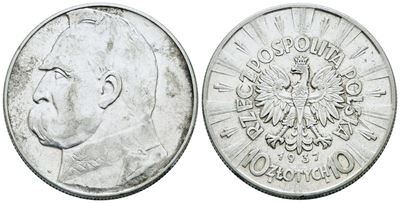 Polonia, Moneta da 10 zlotych, 1937, Argento, 22gr