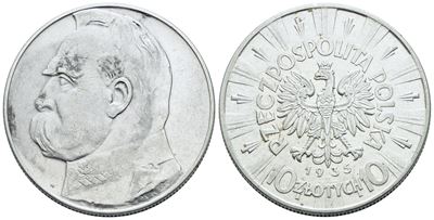 Polonia, 10 Zlotych 1935, Argento, 22g, C 29, BB/SPL