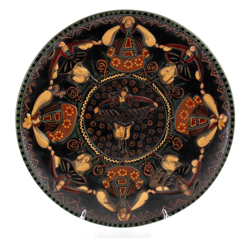 Piatto con decorazione di ballo a Dorgali