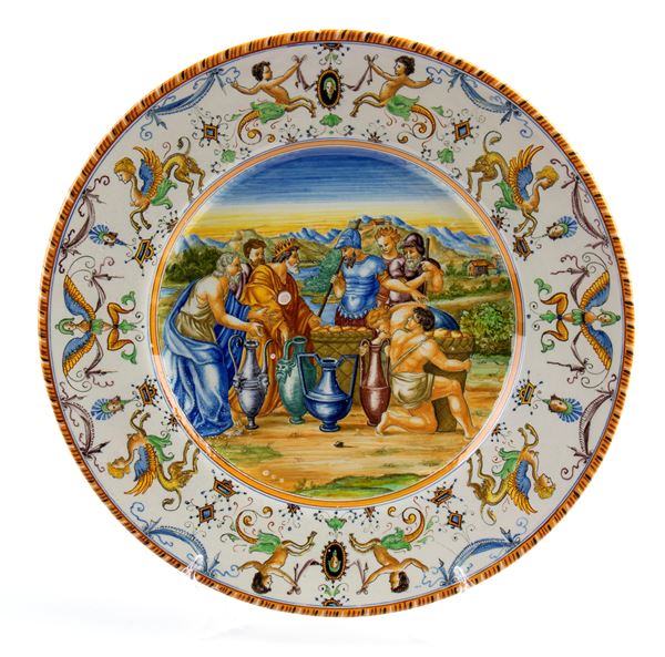 MANIFATTURA MOLARONI - PESARO - Piatto con scena biblica