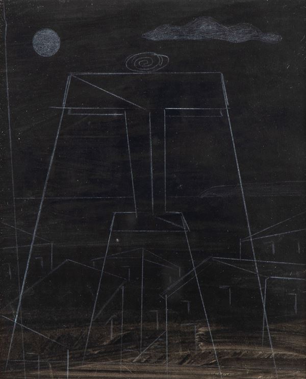 GIULIO D'ANNA - Aereo Caproni + Paesaggio Notturno