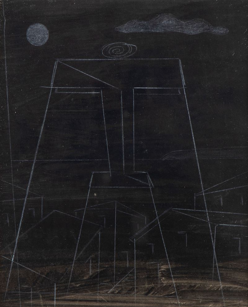 Aereo Caproni + Paesaggio Notturno