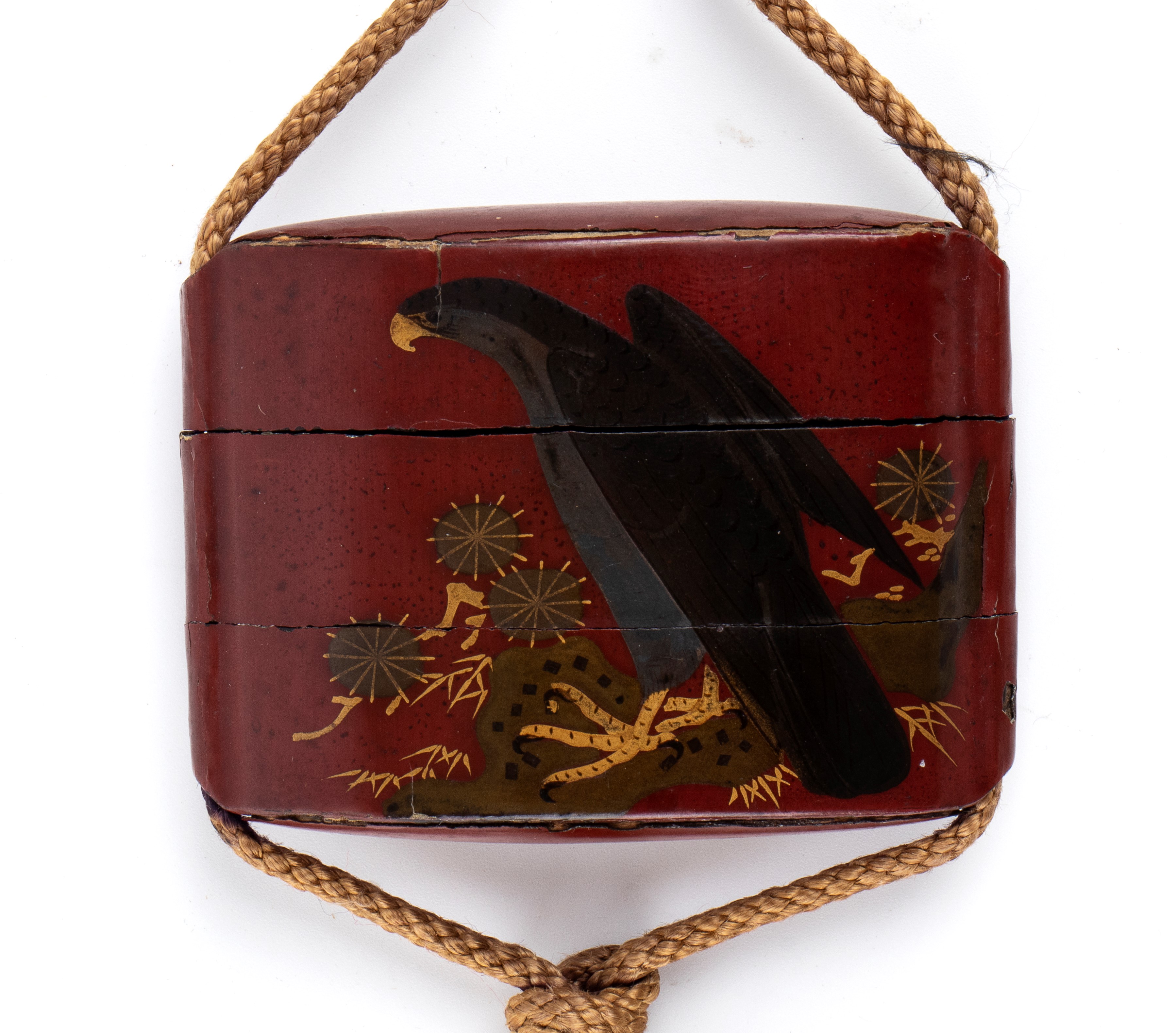 Inro in lacca con netsuke, Giappone, fine periodo Edo