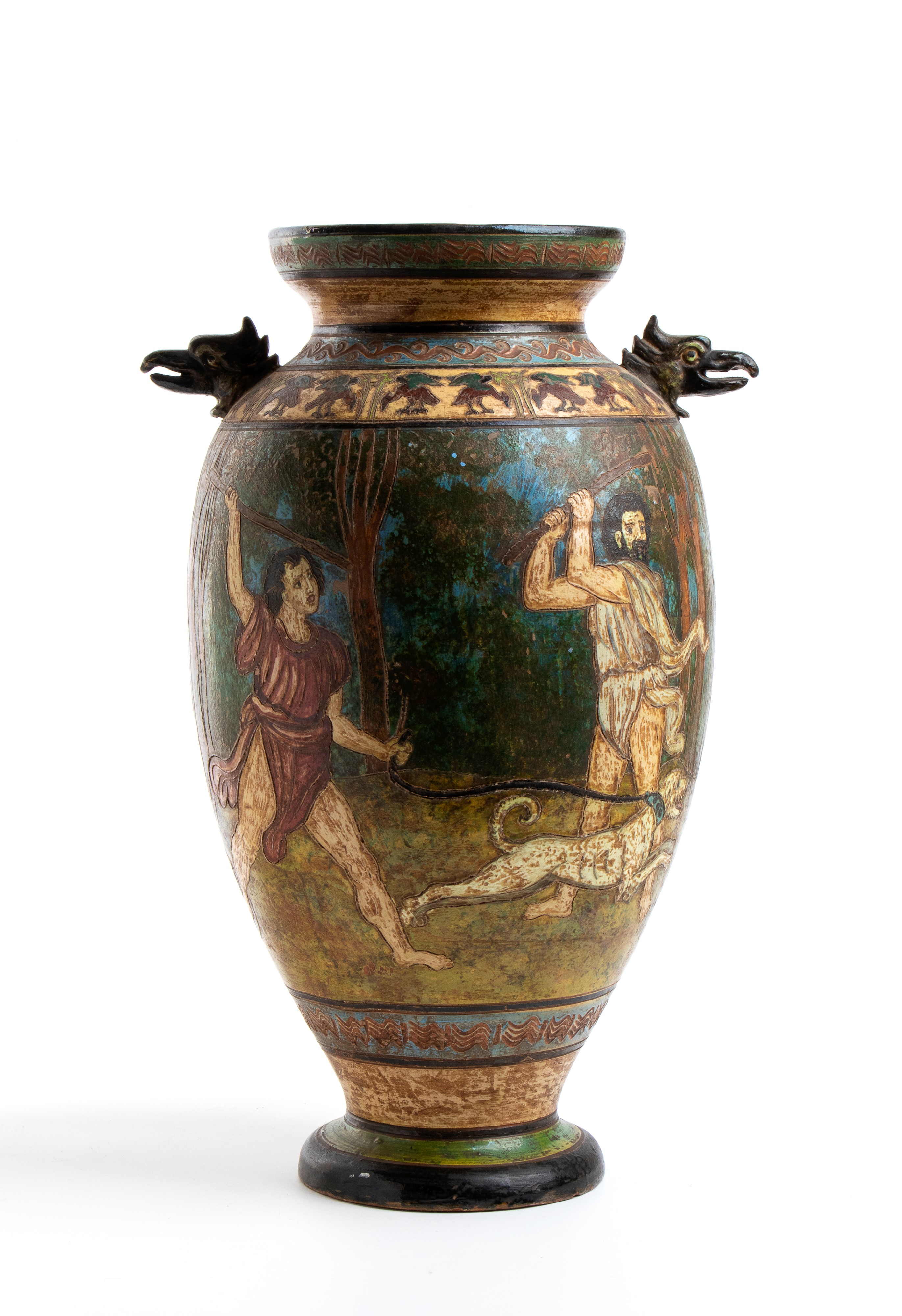 Vaso con scena mitologica di Diana e Atteone