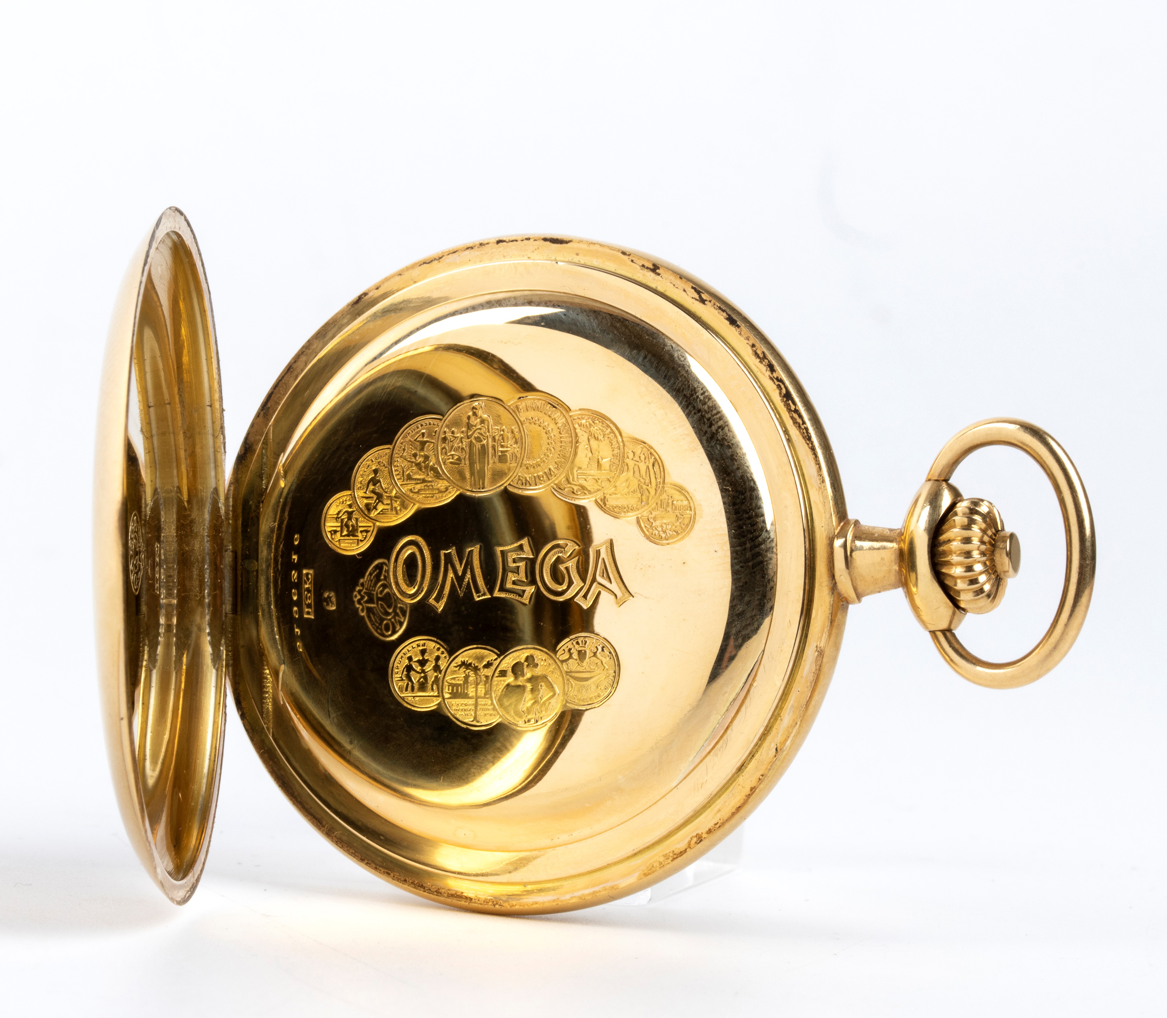 Omega - Orologio da tasca in oro 18k con cassa tripla