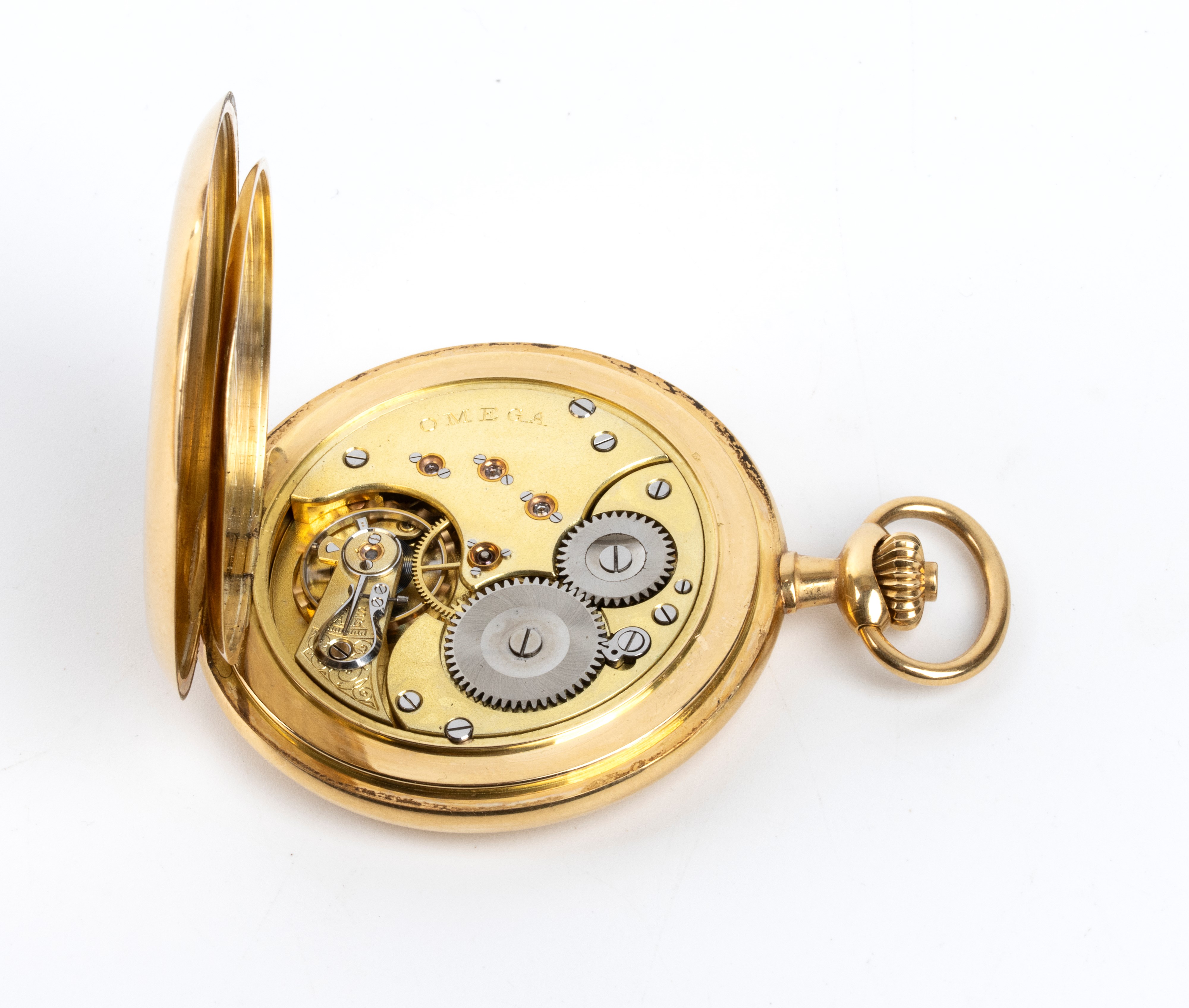 Omega - Orologio da tasca in oro 18k con cassa tripla