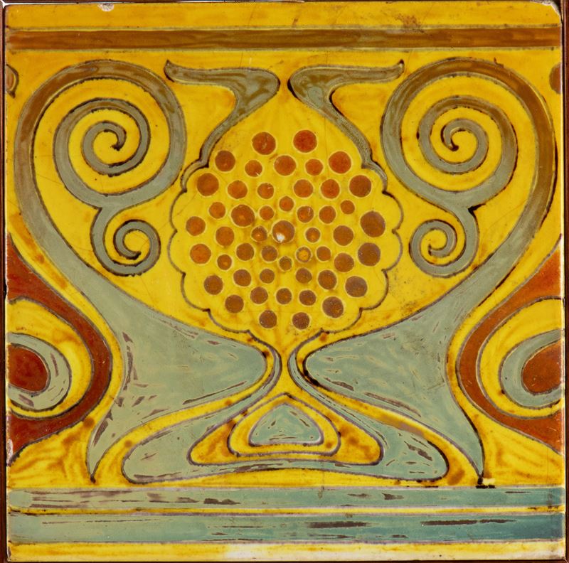 Mattonella a decori gialli