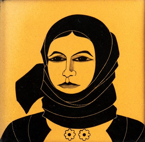 FEDERICO MELIS - Mattonella con donna di Nuoro