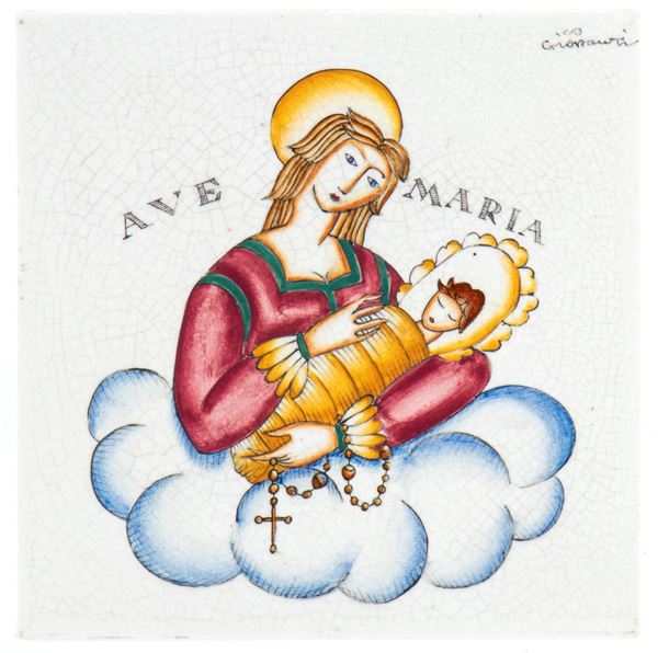 GIO PONTI - Mattonella con Natività