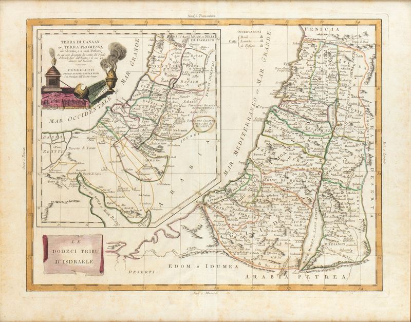 Antonio Zatta - Terra di Canaan - Terra promessa ad Abramo e ai Suoi Posteri, bulino e acquaforte