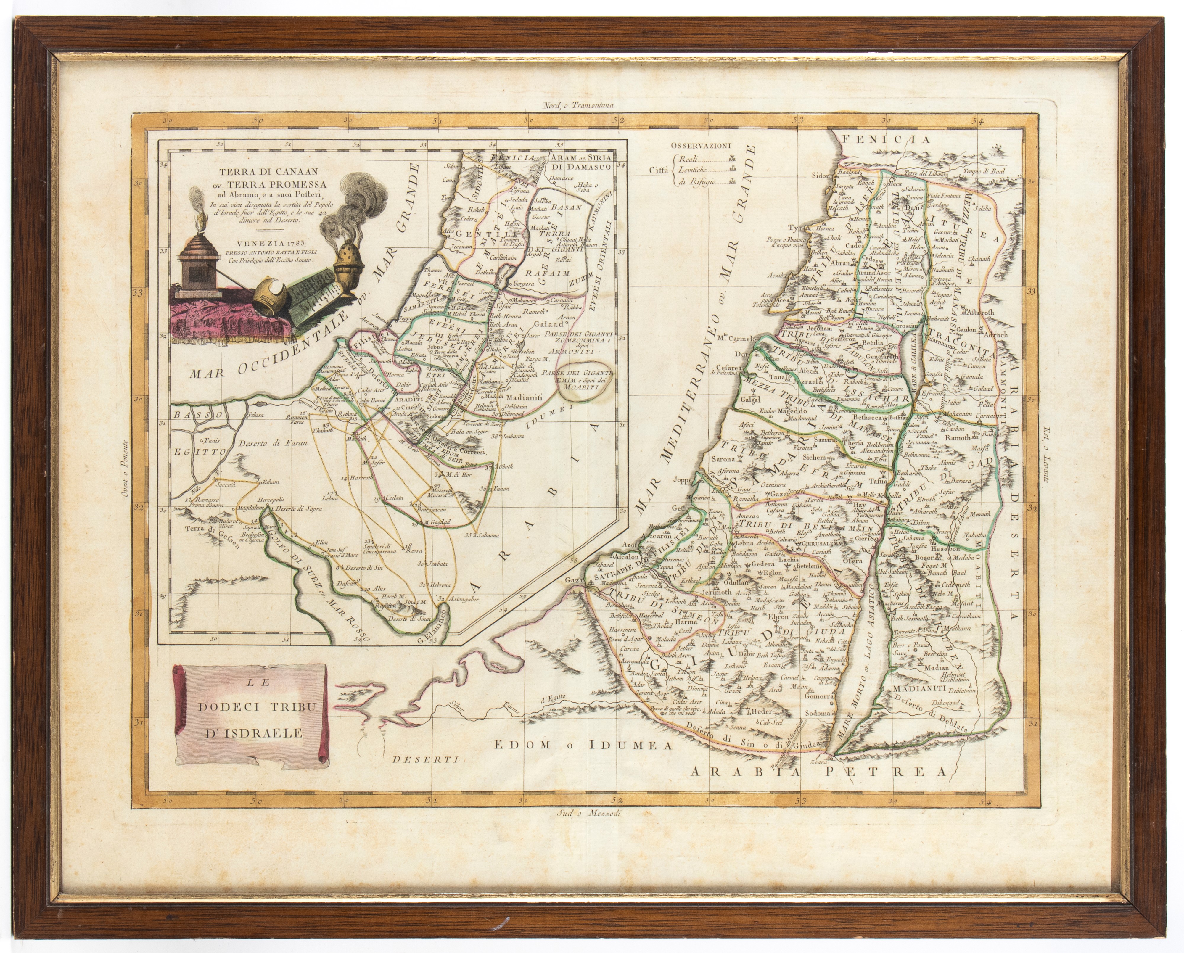 Antonio Zatta - Terra di Canaan - Terra promessa ad Abramo e ai Suoi Posteri, bulino e acquaforte