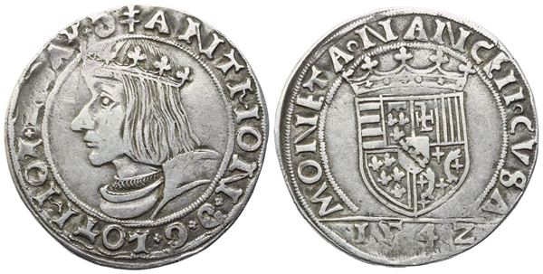 FRANCIA. Ducato di Lorena. Antonio di Lorena (1508-1544). Testone 1542; Ag (9,15 g; 29 mm)