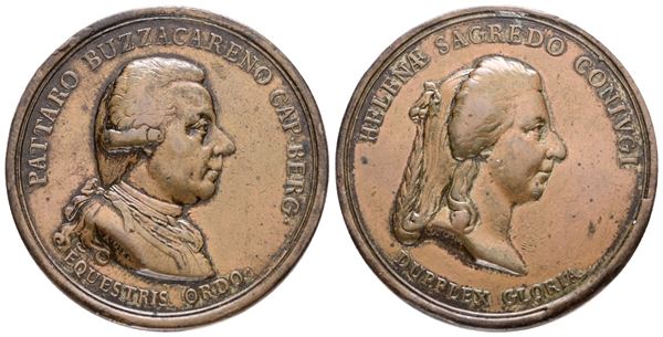 BERGAMO. Pattaro Buzzacareno (1737-1791). Medaglia 1791. Opus: Guillemard. Ae; 41,4mm; Rara; Q.BB