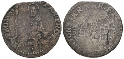 Antonio Farnese, Lira (1727-1731), Mi; 3.2g; MIR 1053; RR; MB