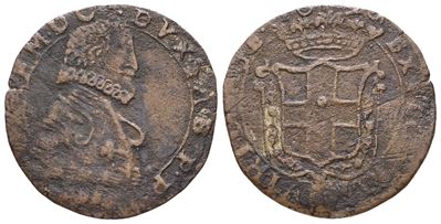 Carlo Emanuele I, Fiorino III tipo, Mi; 3gr; Cud.746 d, Torino