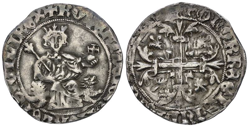 Roberto d'Angiò, Gigliato del Regno di Napoli, 1309-1343, Ag, 3,95 gr, BB