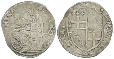 Clemente VII, Grosso del Stato Pontificio (Bologna, 1523-1534), Ag, 1,8 gr