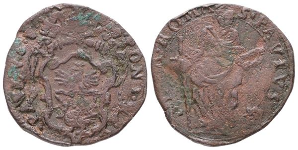STATO PONTIFICIO. ROMA. Paolo V (1605-1621). Quattrino. Cu; 3.19gr; MIR 1566/10; MB/BB