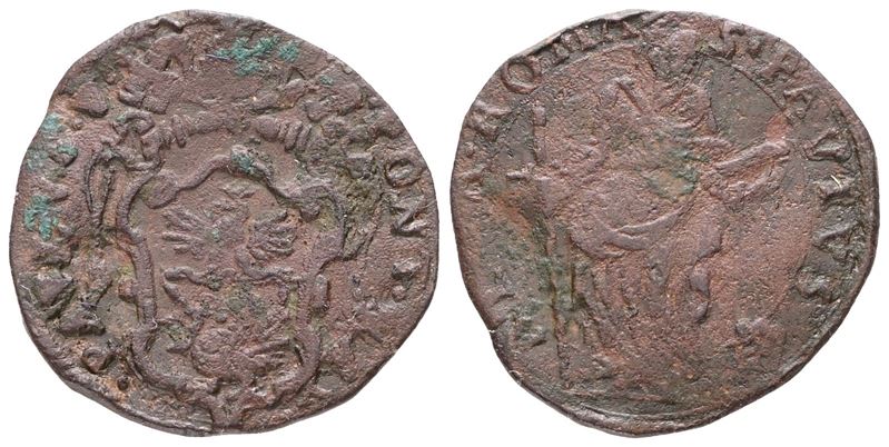 Paolo V, Quattrino (1605-1621), Cu 3.19gr, MIR 1566/10, MB/BB