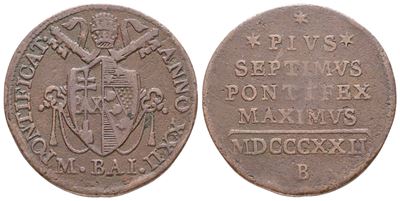 Pio VII, 1/2 Baiocco 1822 - Stato Pontificio, Bologna