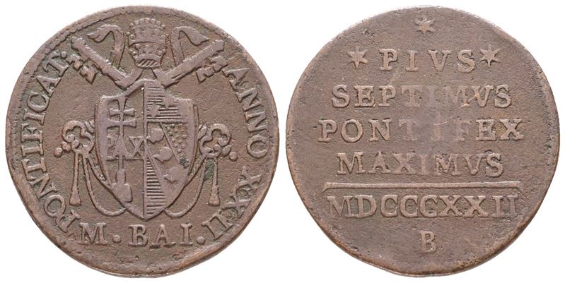 Pio VII, 1/2 Baiocco 1822 - Stato Pontificio, Bologna